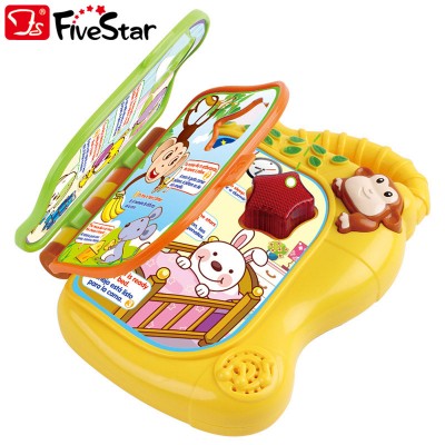 Language Learning Musical Rhymes Book Toy For Baby Smart Monkey Educational Toys BSCI Five Star