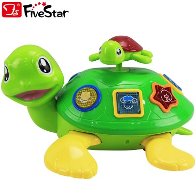 B/O Electric Universal Educational Musical Turtle Baby Early Learning Music Toys BSCI Five Star