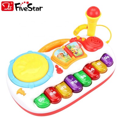 Hot Selling Kids Educational Piano Keyboard Musical Instruments Toys Drum With Microphone