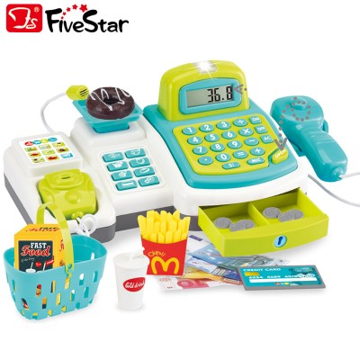 Supermarket Toys Set Pretend Play Money Cashier Toy Kids Electric Cash Register BSCI Five Star