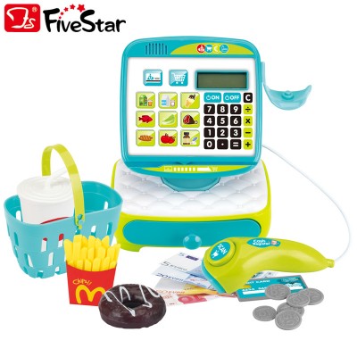 New Supermarket Toys Cashier Play Set for Kids Cash Register Toys With Scanner BSCI Five Star