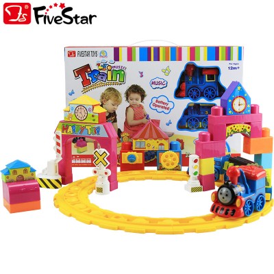 Baby Educational Toys Thomas Musical Slot Train Car Toys With Building Blocks BSCI Five Star