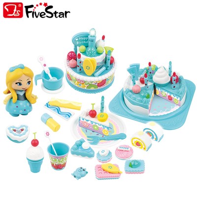 Five Star 35101 Little Princess Pretend Play House Plastic Cutting Cake Set Birthday Party Toys