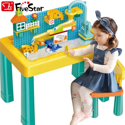 Multi-functional Educational Learning Play Table Building Blocks Table Toys For Kids BSCI Five Star