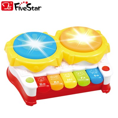 BSCI Five Star 34788 High Quality Kids Classic Piano Keyboard Baby Toys Musical With 2 Hand Drum