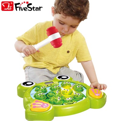 Creative battery operated frog hammer toys kids whack a mole game toys