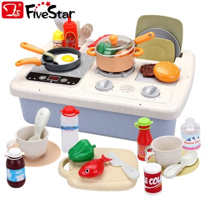 Wheat Straw Eco-friendly ABS Material Pretend Play Kitchen Toys Set Sink Toy BSCI Five Star