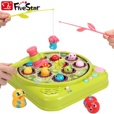 2 in 1 Rotatable Whack a mole With Magnetic Fishing Game Function Kids Educational Toys BSCI Five Star