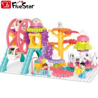 B/O Ferris Wheel Amusement Park Plastic Building Blocks Toys Set For Kids BSCI Five Star