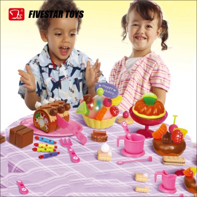 Children's toys girls play house toy kitchen set plastic birthday cake for baby cutting